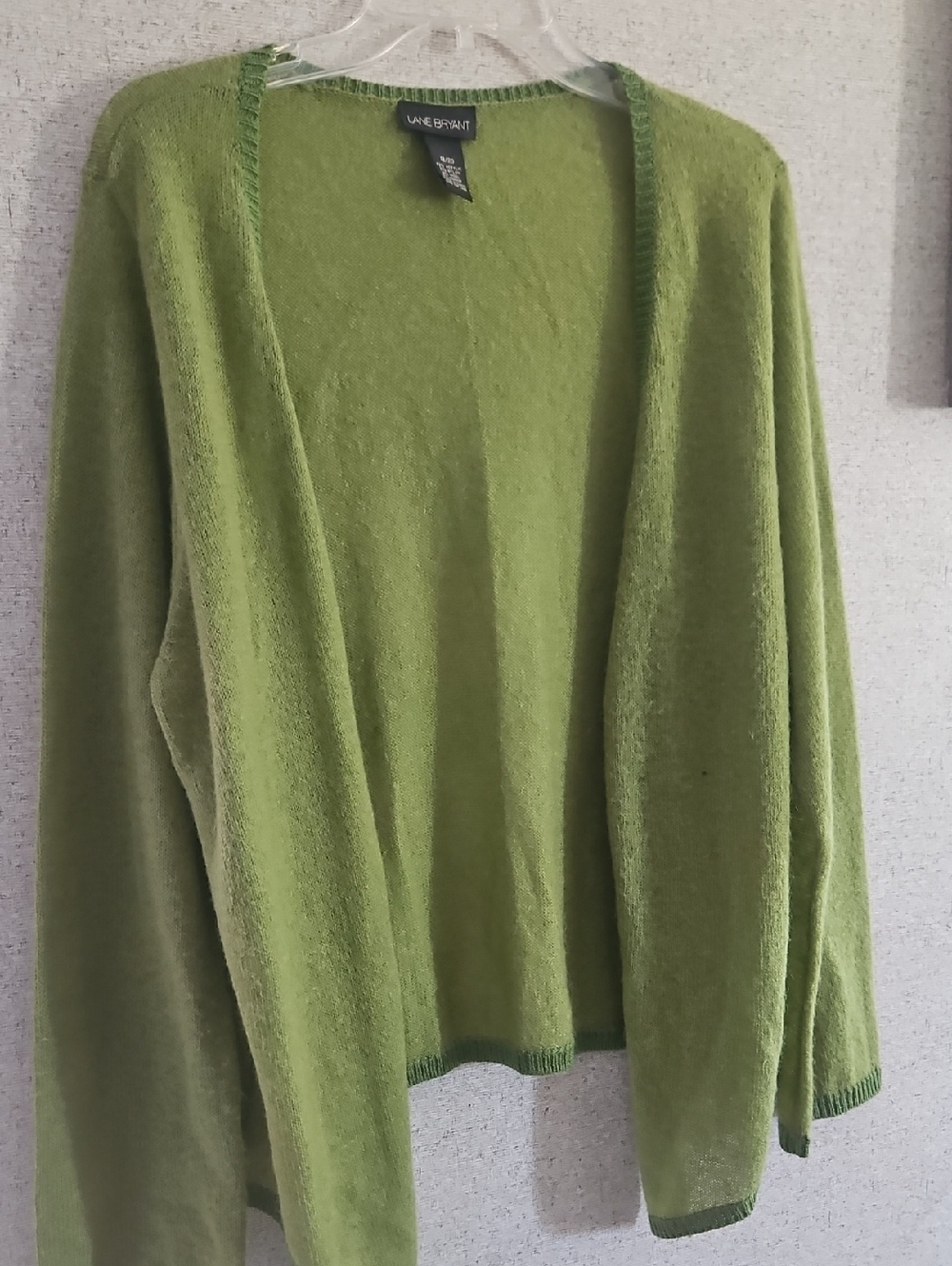 Lane Bryant Olive Green Open Cardigan Sweater
